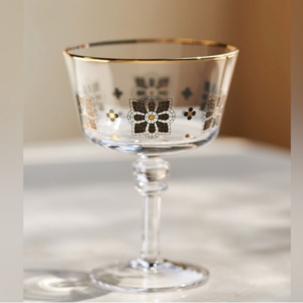 Anthropologie Bistro Tile Coupe Glass